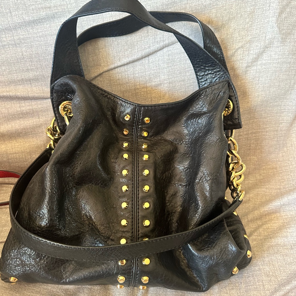 Michael Michael Kors Black And Gold Hobo Bag